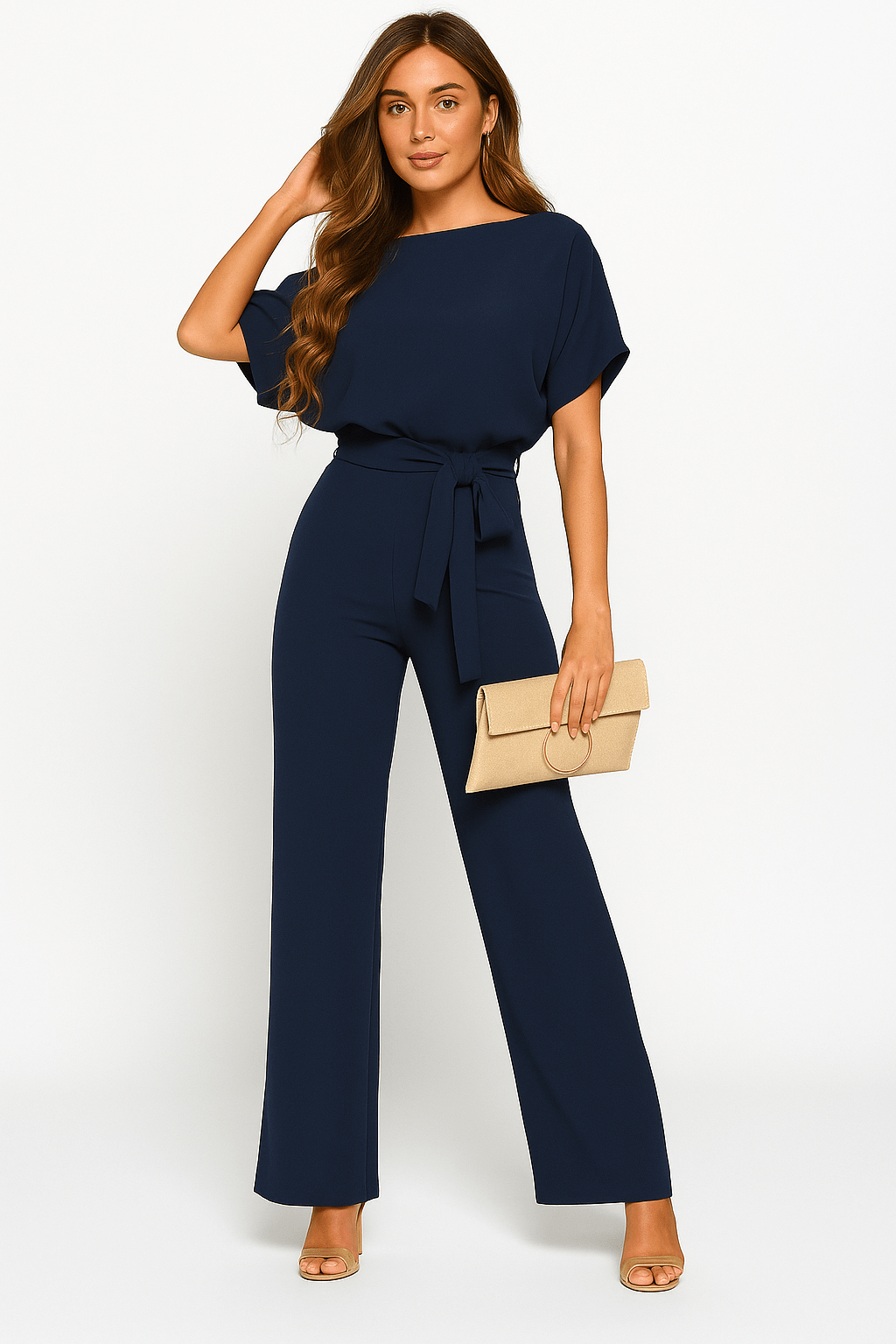 Elva Krawatten - Gürtel - Overall - Jumpsuits - Dunkelblau - Müller Mode
