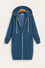 Ember Knielanger Hoodie - Sweatshirts & Hoodies - Blau - Müller Mode