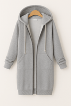 Ember Knielanger Hoodie - Sweatshirts & Hoodies - Grau - Müller Mode