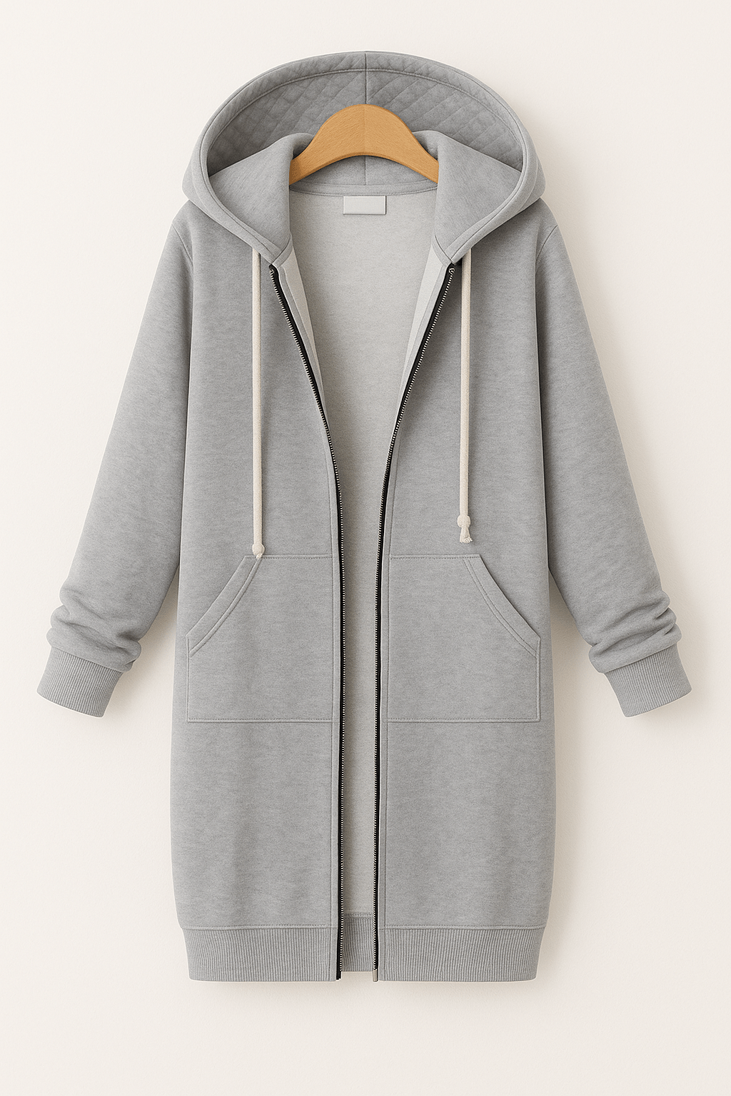 Ember Knielanger Hoodie - Sweatshirts & Hoodies - Grau - Müller Mode
