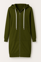 Ember Knielanger Hoodie - Sweatshirts & Hoodies - Grün - Müller Mode