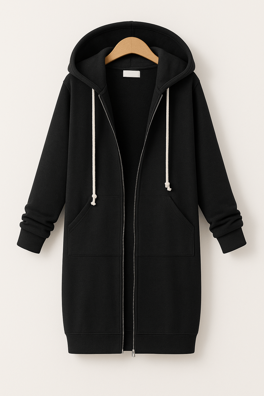 Ember Knielanger Hoodie - Sweatshirts & Hoodies - Schwarz - Müller Mode