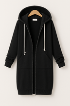 Ember Knielanger Hoodie - Sweatshirts & Hoodies - Schwarz - Müller Mode