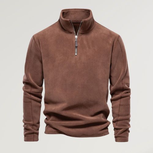 Oskar - Fleecepullover mit Rollkragen - Strickwaren - Braun - Müller Mode