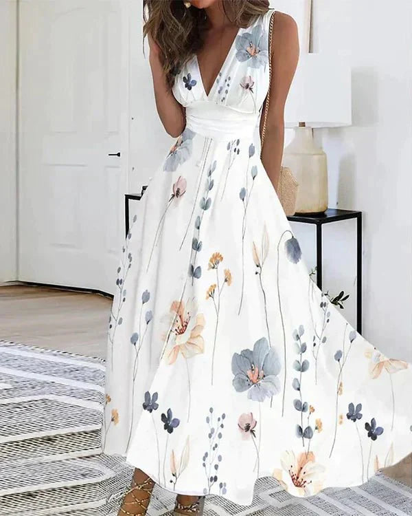 Romy Floral V-Ausschnitt Kleid
