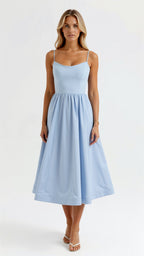Tamara Fließendes Midikleid - Kleider - Hellblau - Müller Mode