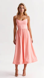 Tamara Fließendes Midikleid - Kleider - Rosa - Müller Mode